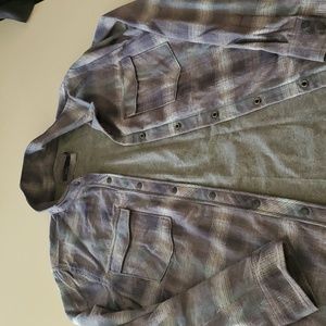 prAna plaid flannel top, size L
